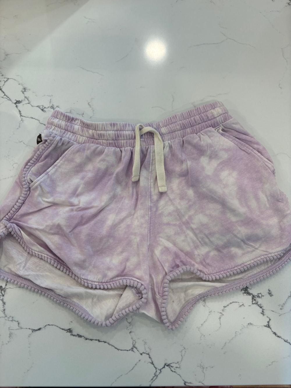 Tea collection girls’ Tie-Dye Lavender Lounge Shorts with Drawstring